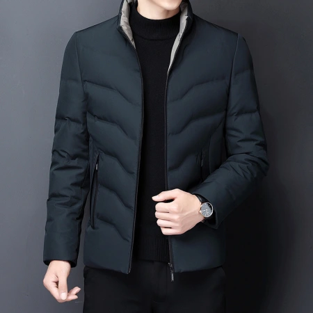 Winter men's down jacket, white duck down jacket, light and thick business coat, stand-up collar, warm top, figure-hugging Winter men's down jacket, white duck down jacket, light and thick business coat, stand-up collar, warm top, figure-hugging